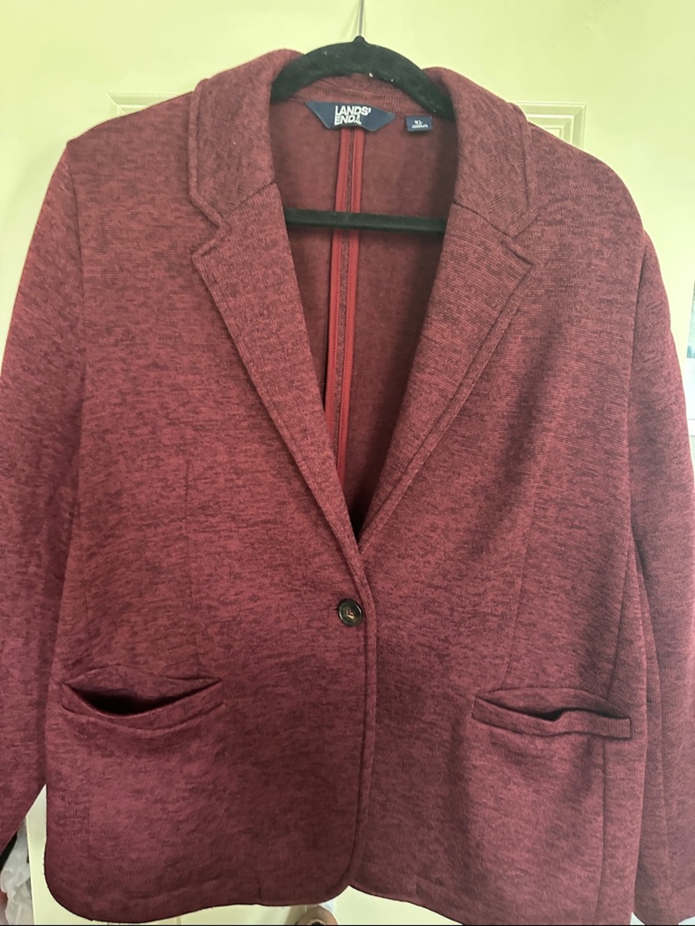 Lands' End Women's Marled Wine Blazer Jacket
